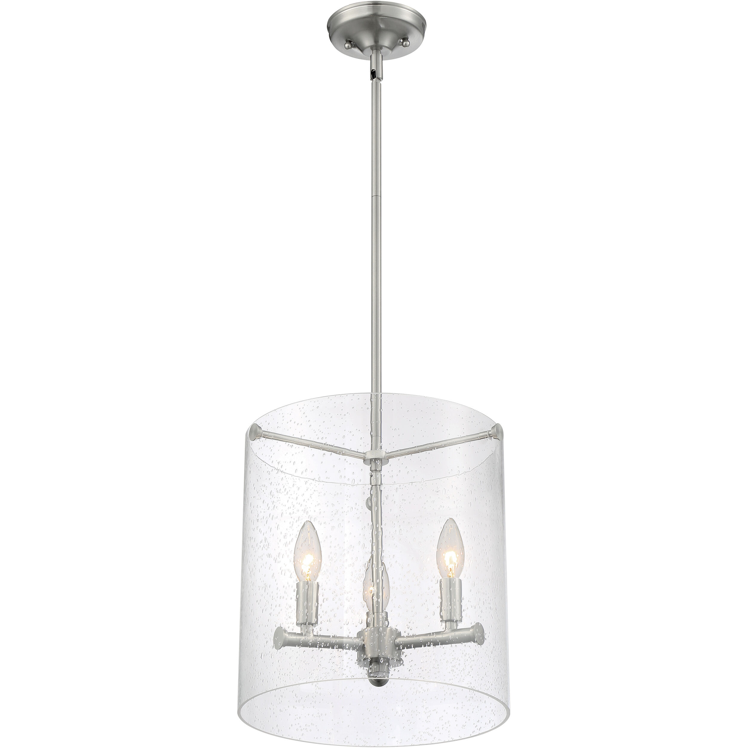 Bransel 3 Light 11.75 inch Brushed Nickel Pendant Ceiling Light
