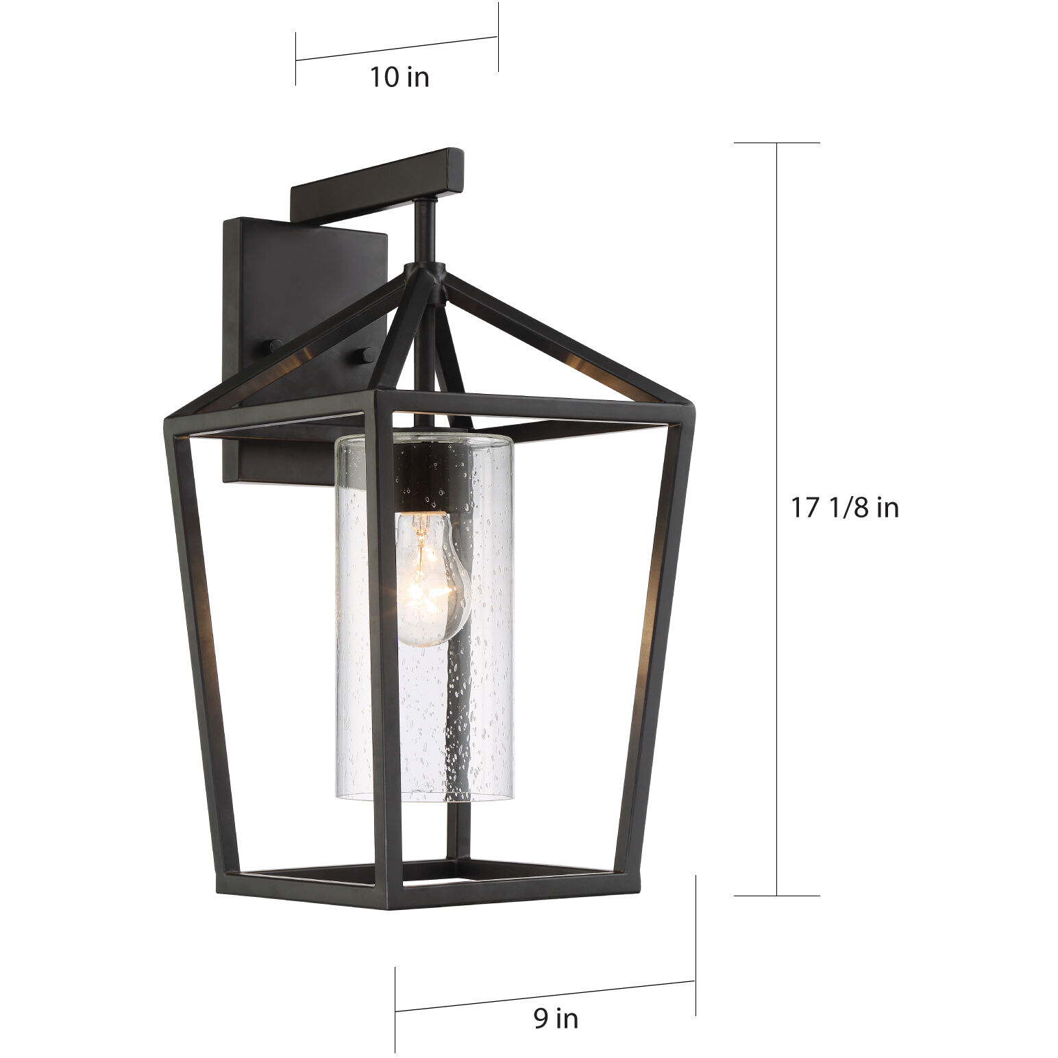 Hopewell 1 Light 17 inch Matte Black Outdoor Wall Lantern, Large