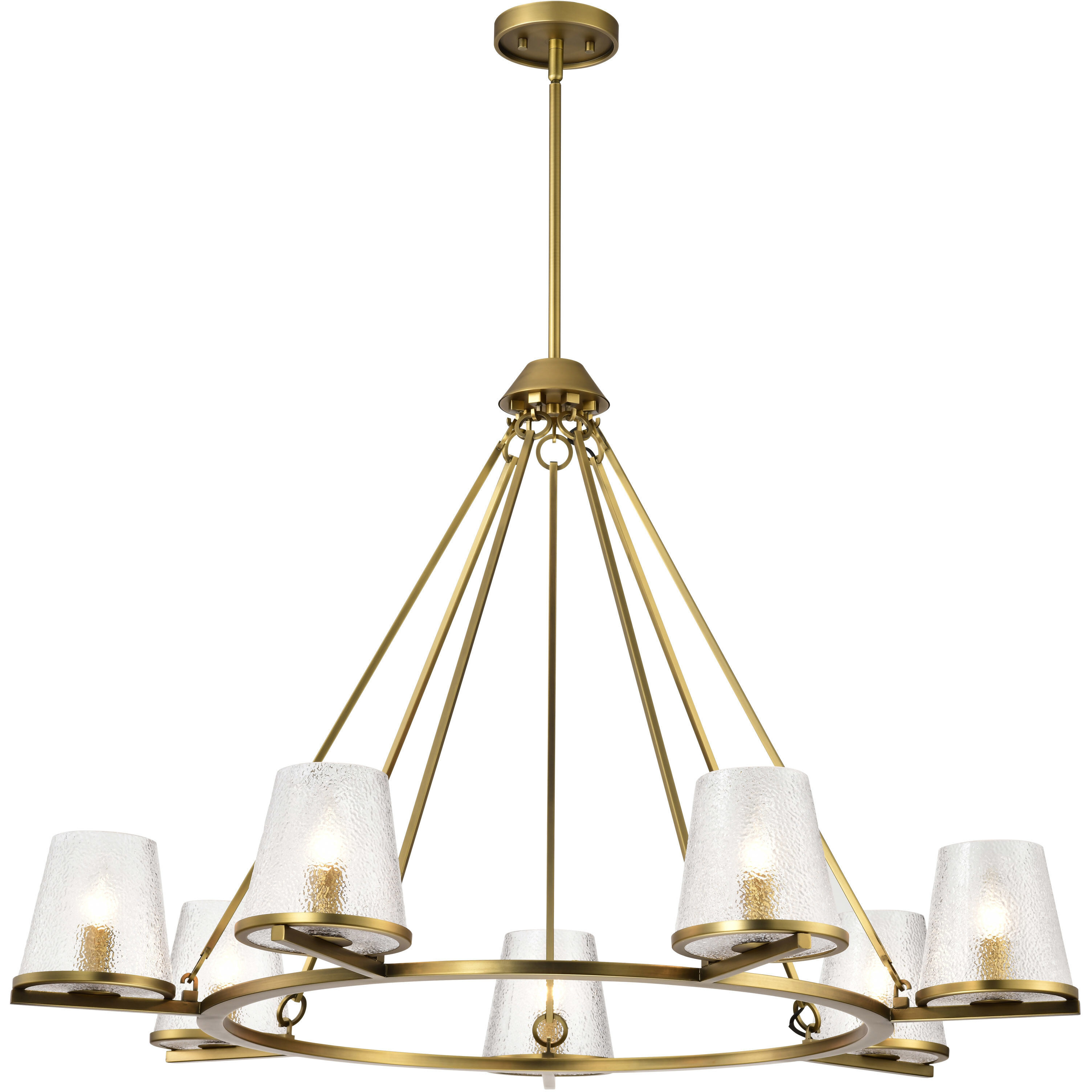Valentine 40 inch Vintage Brass Chandelier Ceiling Light