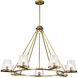 Valentine 40 inch Vintage Brass Chandelier Ceiling Light