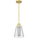 Aura LED 7.25 inch Brushed Brass Pendant Ceiling Light