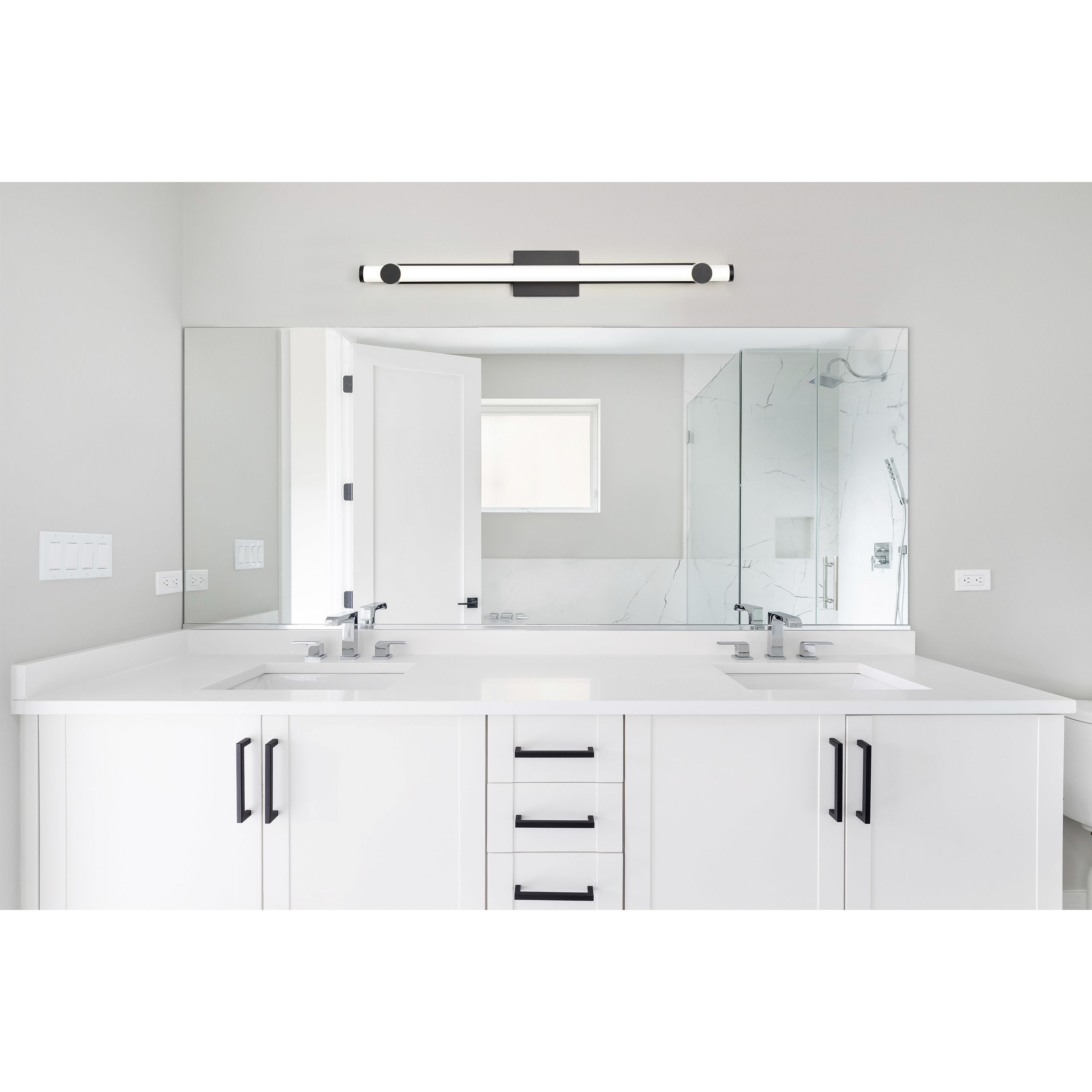 Bowman LED 35.88 inch Matte Black Vanity Light Wall Light