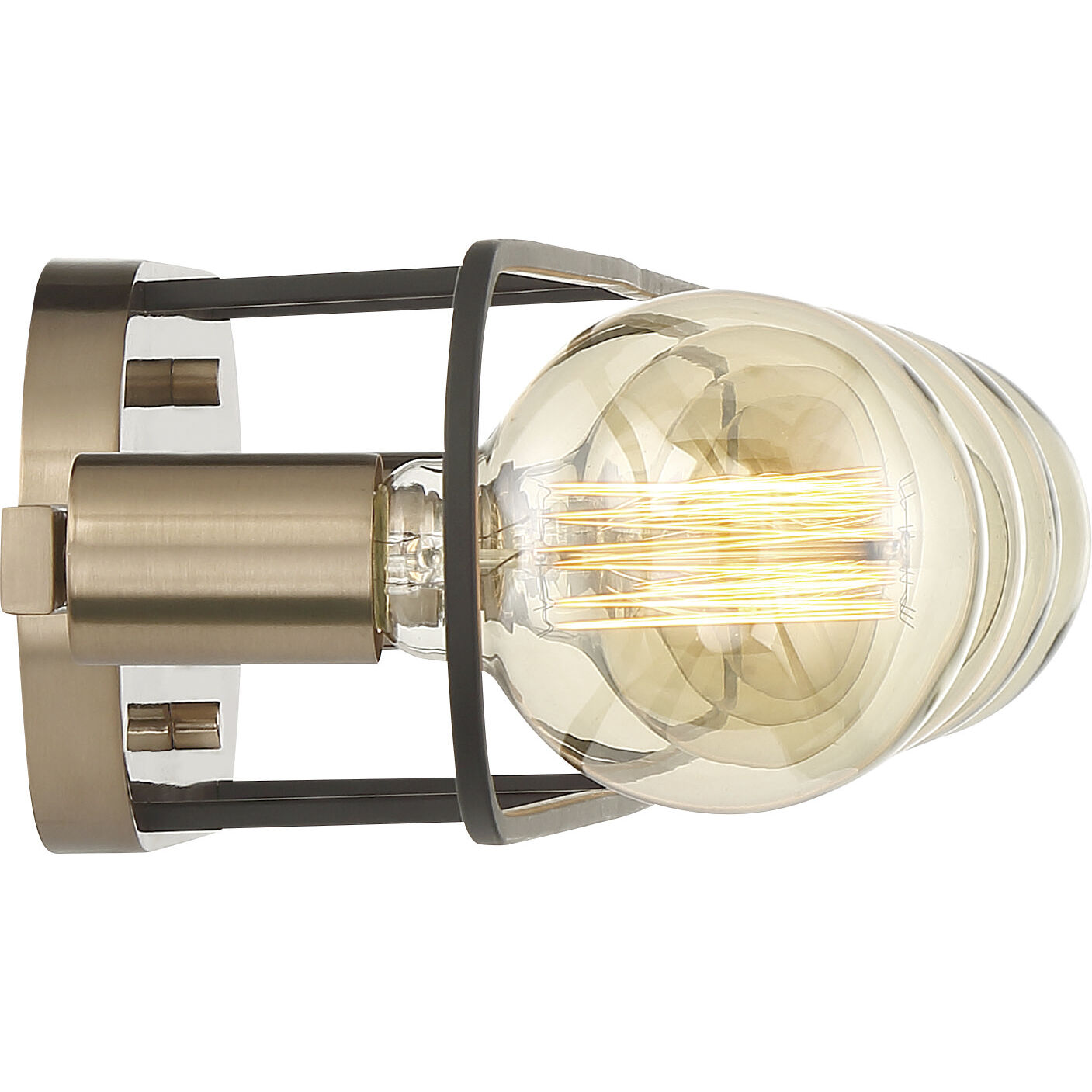 Chassis 4 Light 32 inch Copper Brushed Brass and Matte Black Vanity Light Wall Light