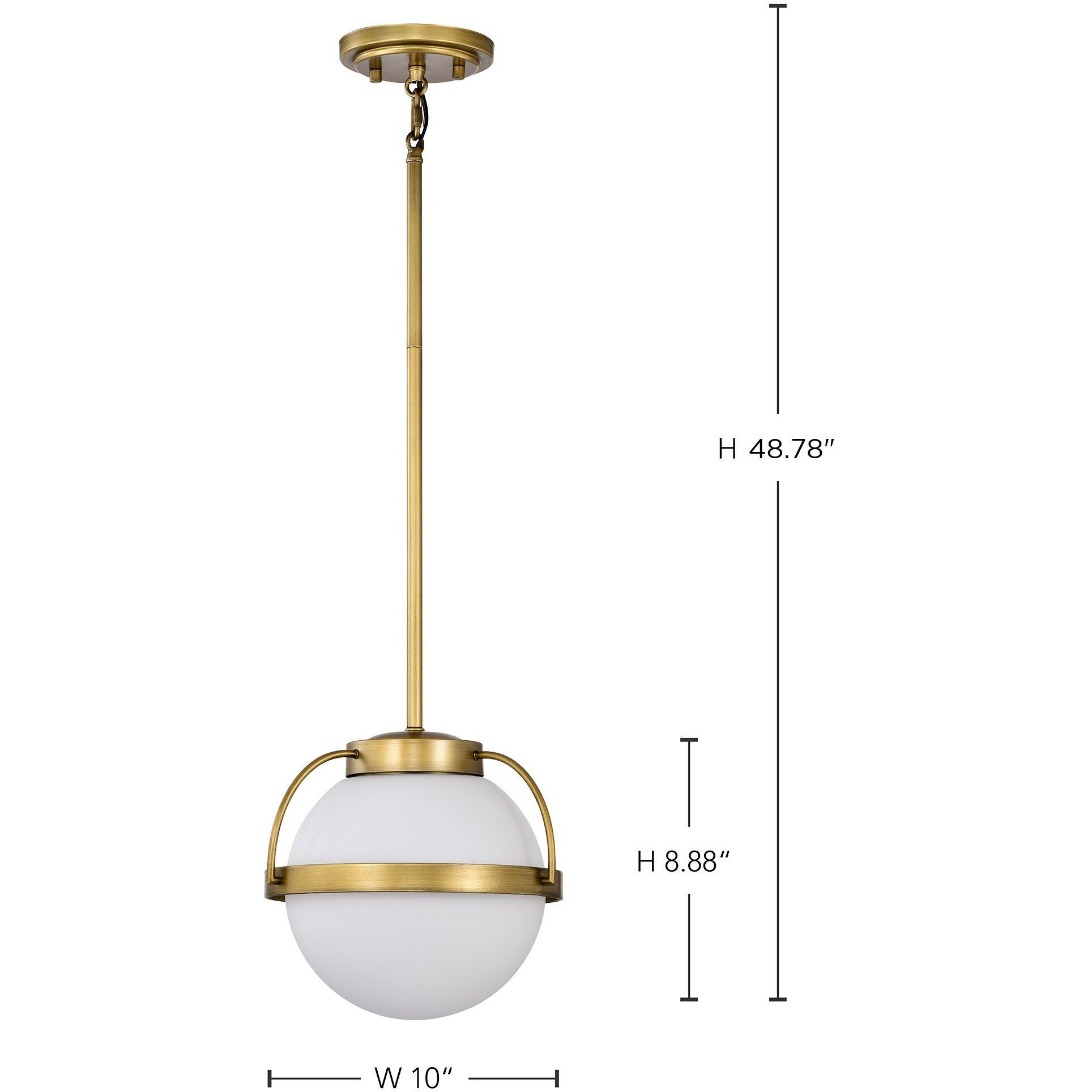 Lakeshore 1 Light 10 inch Natural Brass Pendant Ceiling Light