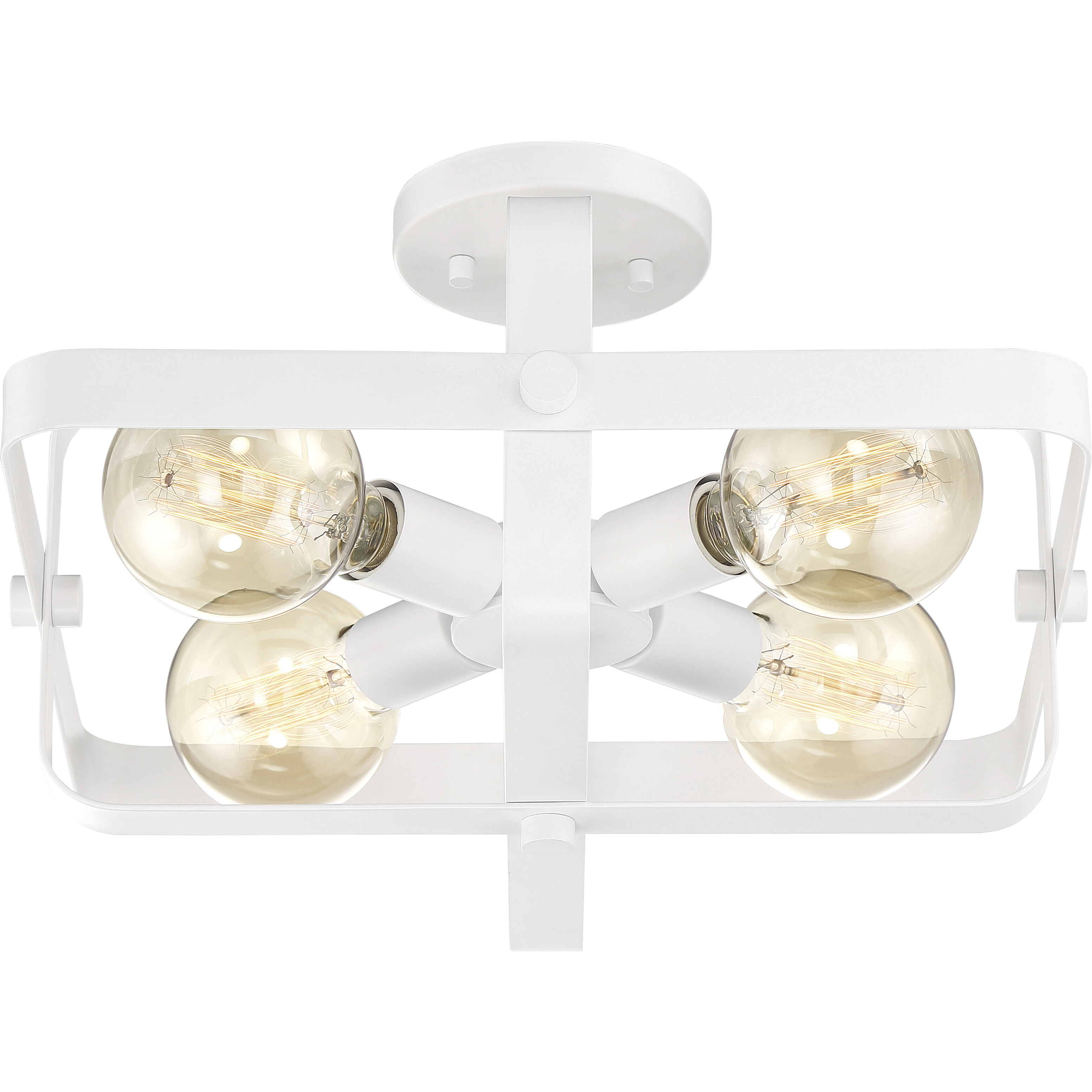 Prana 4 Light 16 inch White Flush Mount Ceiling Light