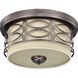 Harlow 2 Light 13 inch Hazel Bronze Flush Mount Ceiling Light