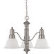 Gotham 3 Light 22.5 inch Brushed Nickel Chandelier Ceiling Light