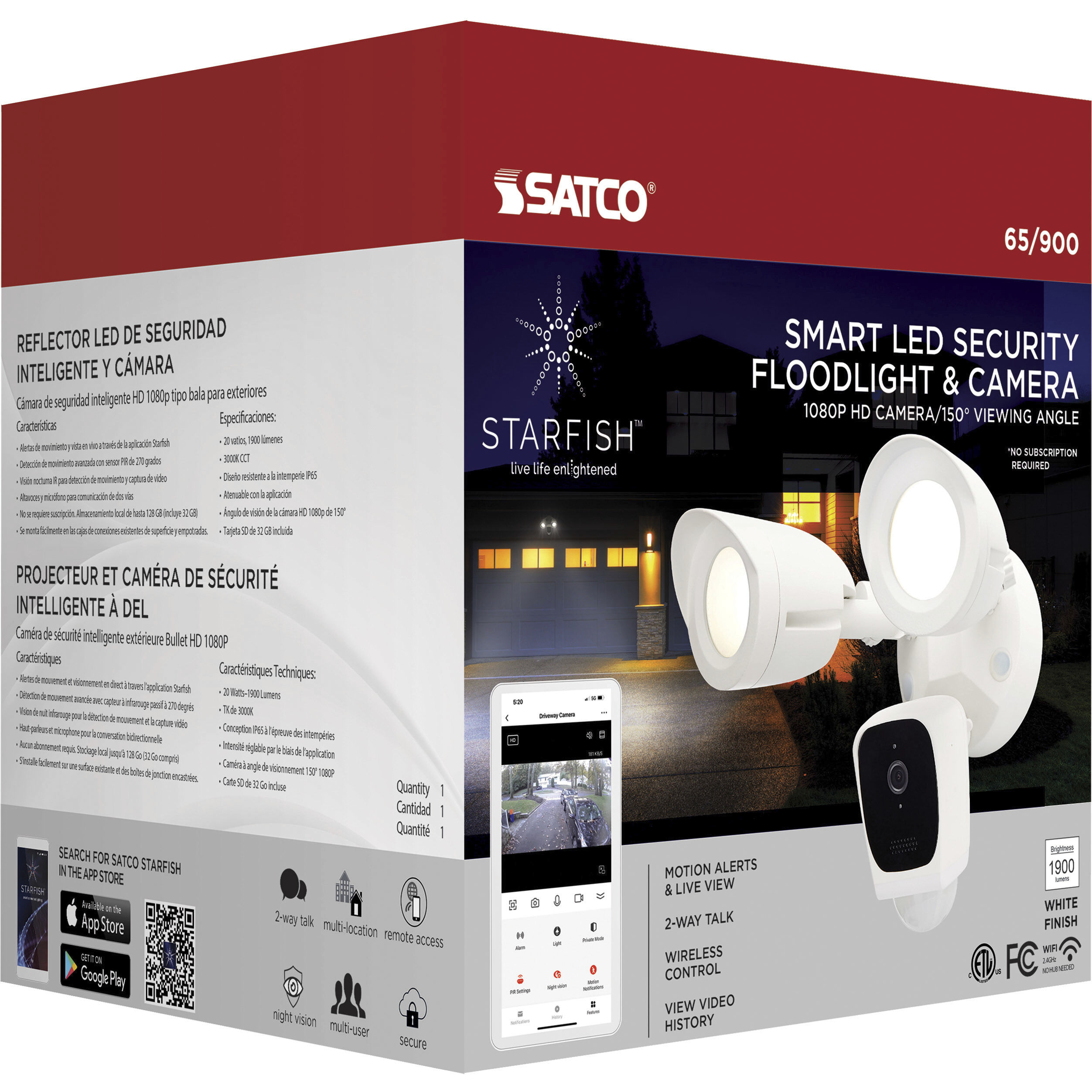 Bullet LED 8 inch White Outdoor Security Camera 