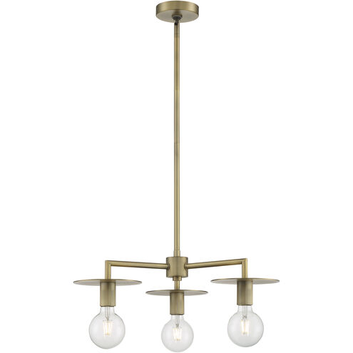 Bizet 3 Light 24 inch Vintage Brass Chandelier Ceiling Light