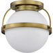 Lakeshore 1 Light 13 inch Natural Brass Flush Mount Ceiling Light