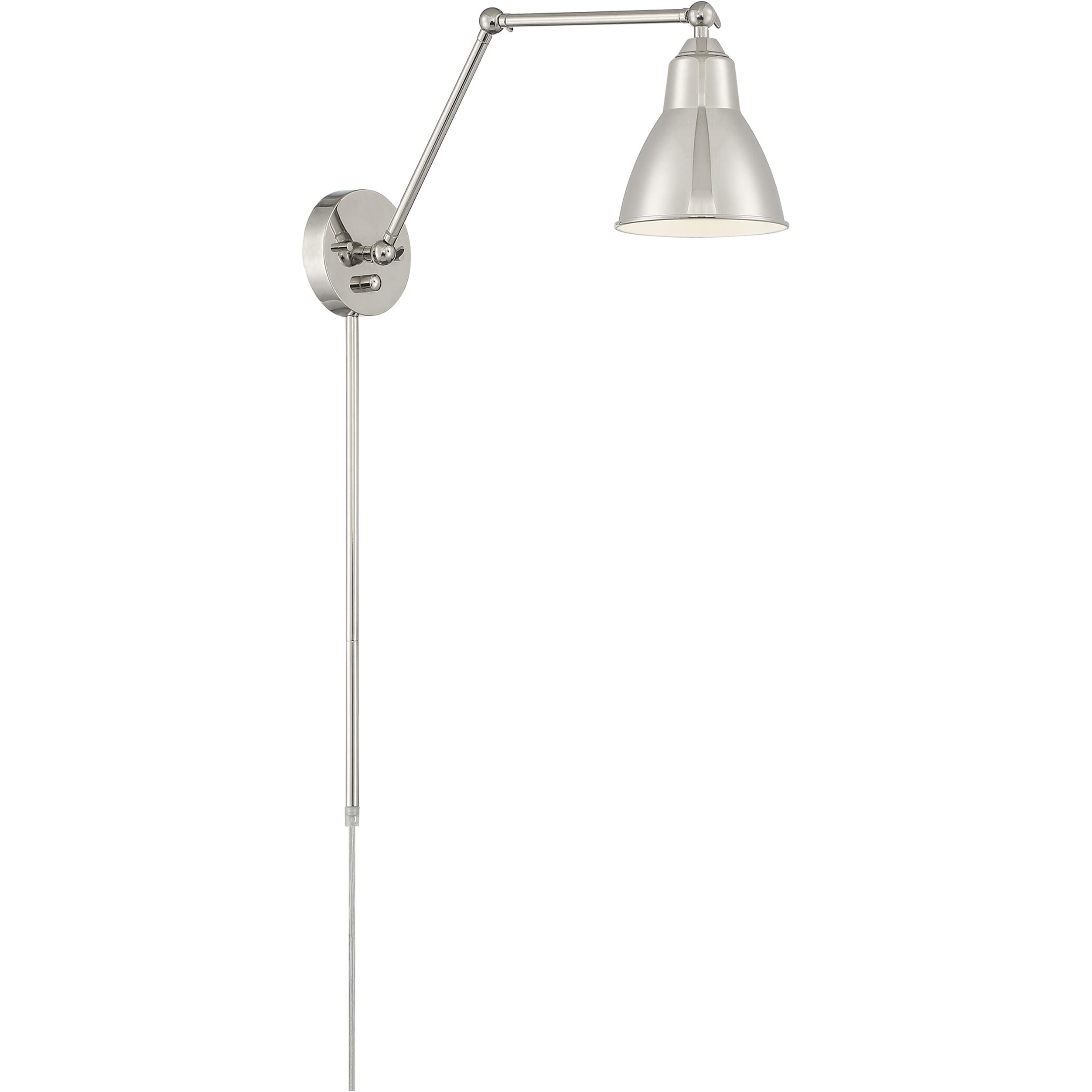 Nuvo 60 7365 Fulton 24 inch 60.00 Watt Polished Nickel Swing Arm Wall Wall Light