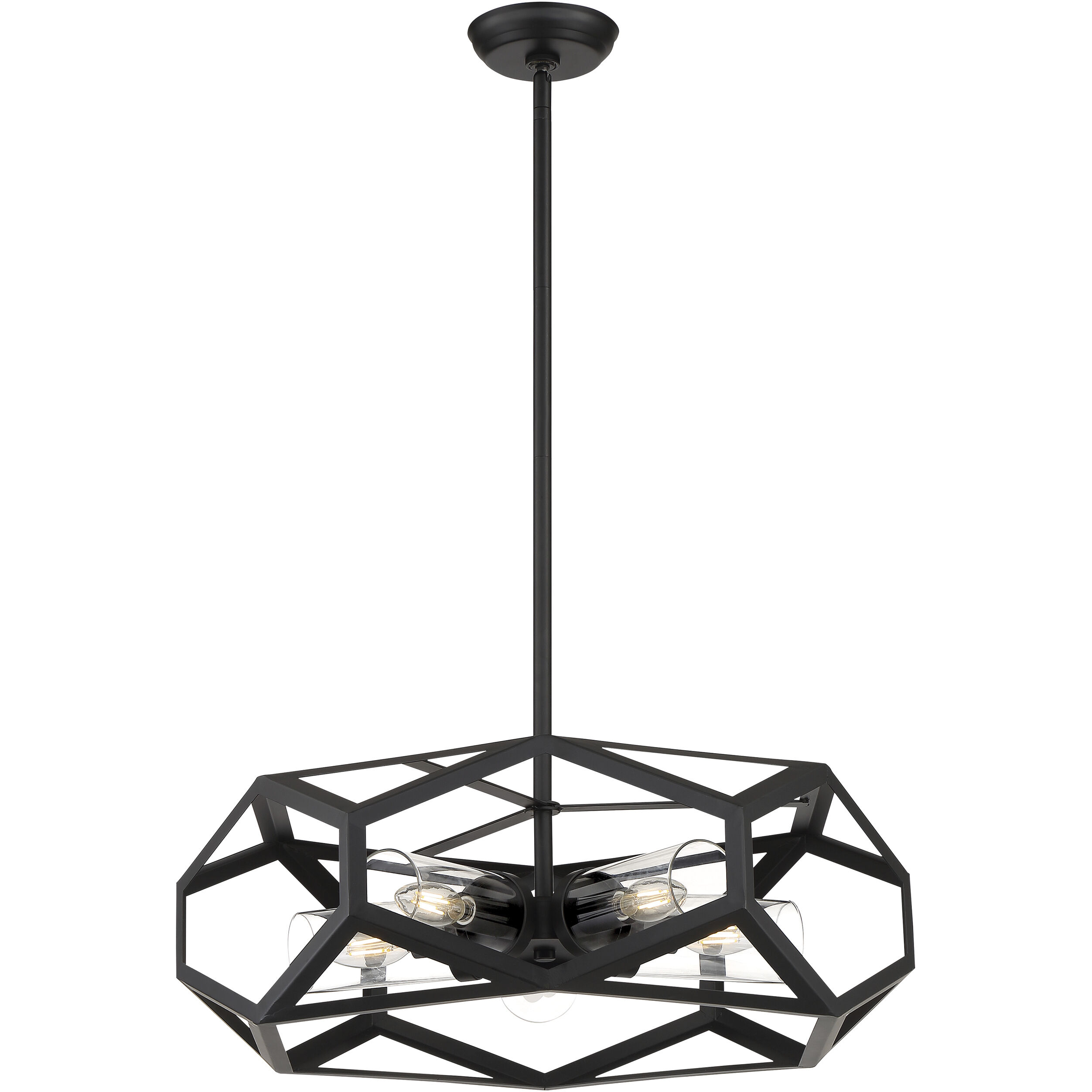 Zemi 5 Light 24 inch Black Chandelier Ceiling Light