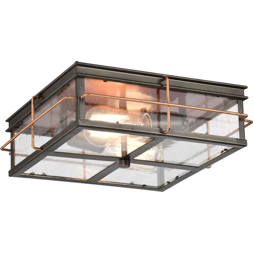 Howell 2 Light 12 inch Bronze and Copper Accents Outdoor Flush Mount