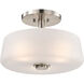 Lune 16 inch Brushed Nickel Semi Flush Mount Ceiling Light