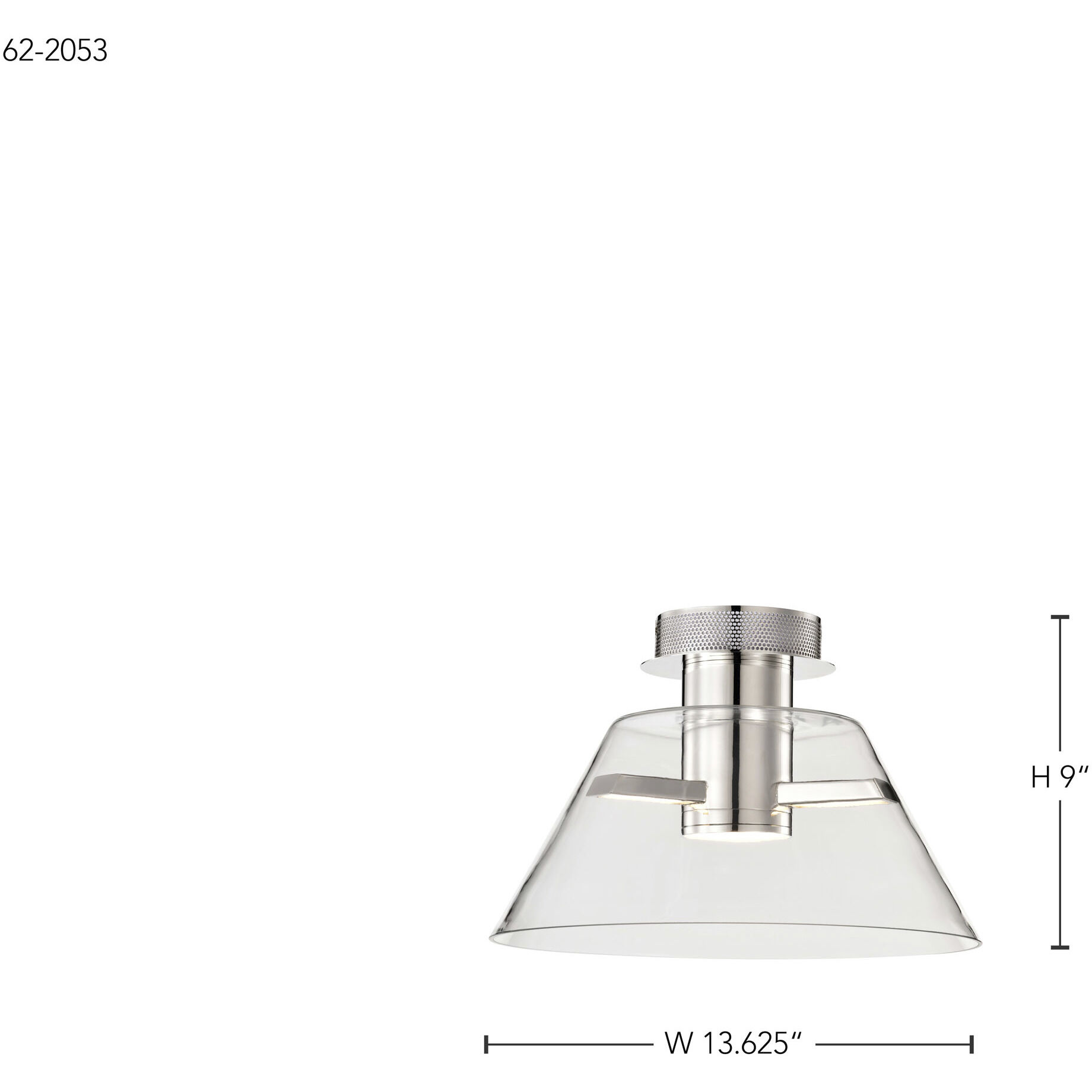 Edmond LED 13.63 inch Polished Nickel Semi Flush Mount Ceiling Light