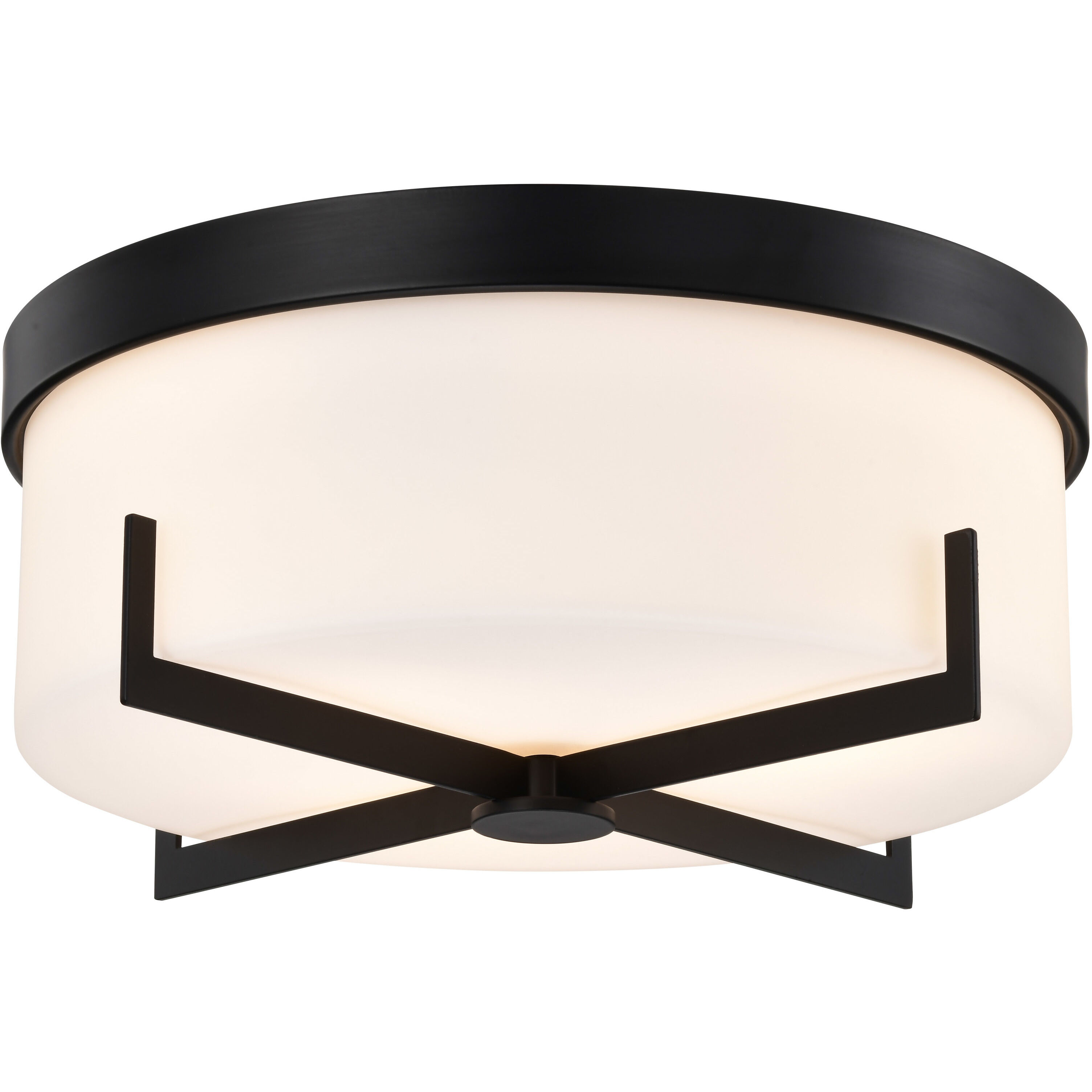 Roselle 14.38 inch Matte Black Flush Mount Ceiling Light