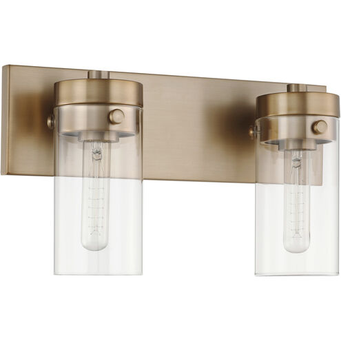 Intersection 2 Light 15 inch Burnished Brass Bathroom Vanity Lights Wall Light