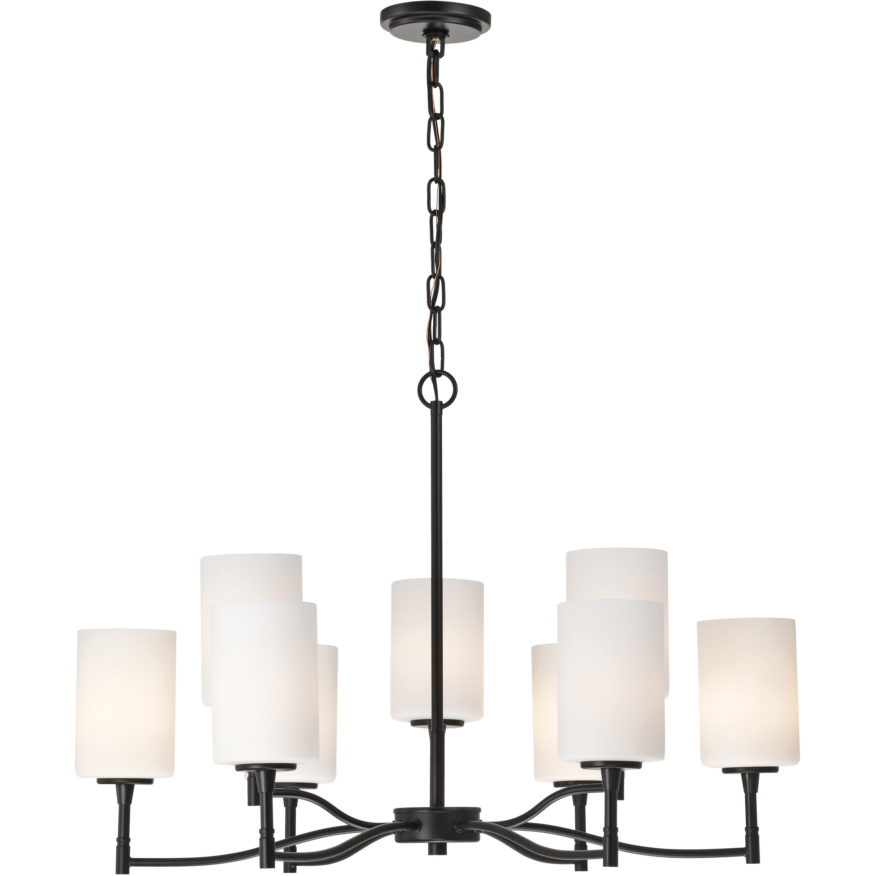 Liam 30 inch Matte Black Chandelier Ceiling Light