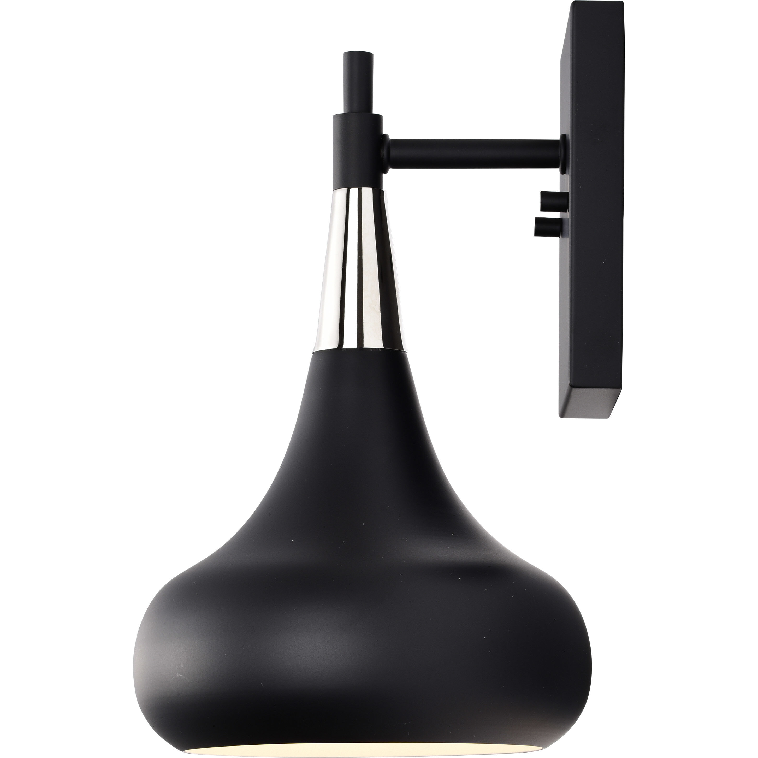 Phoenix 1 Light 7 inch Matte Black/Polished Nickel Bathroom Vanity Lights Wall Light