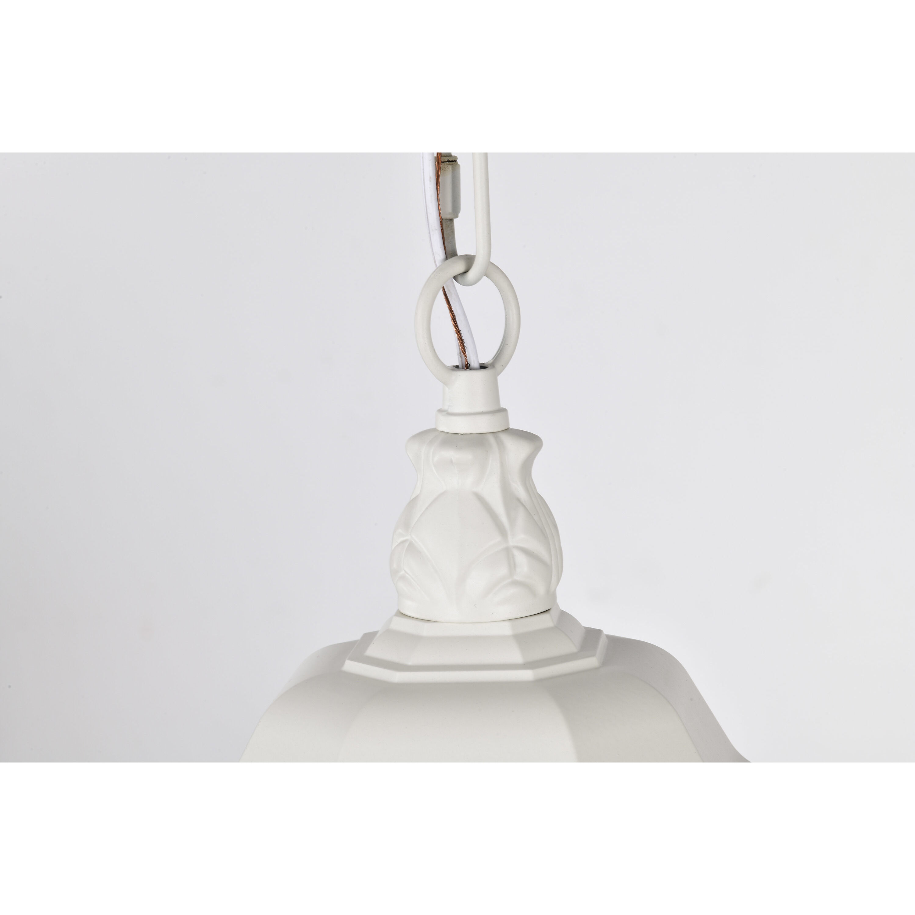 Central Park 3 Light 7 inch White Outdoor Hanging Lantern