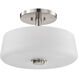 Lune 16 inch Brushed Nickel Semi Flush Mount Ceiling Light