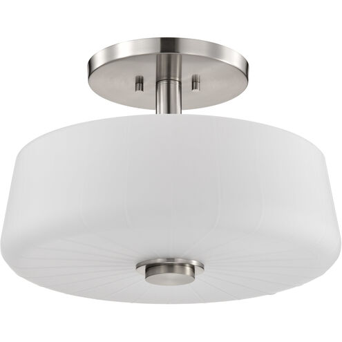 Lune 16 inch Brushed Nickel Semi Flush Mount Ceiling Light