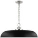 Colony 1 Light 24 inch Matte Black/Polished Nickel Pendant Ceiling Light