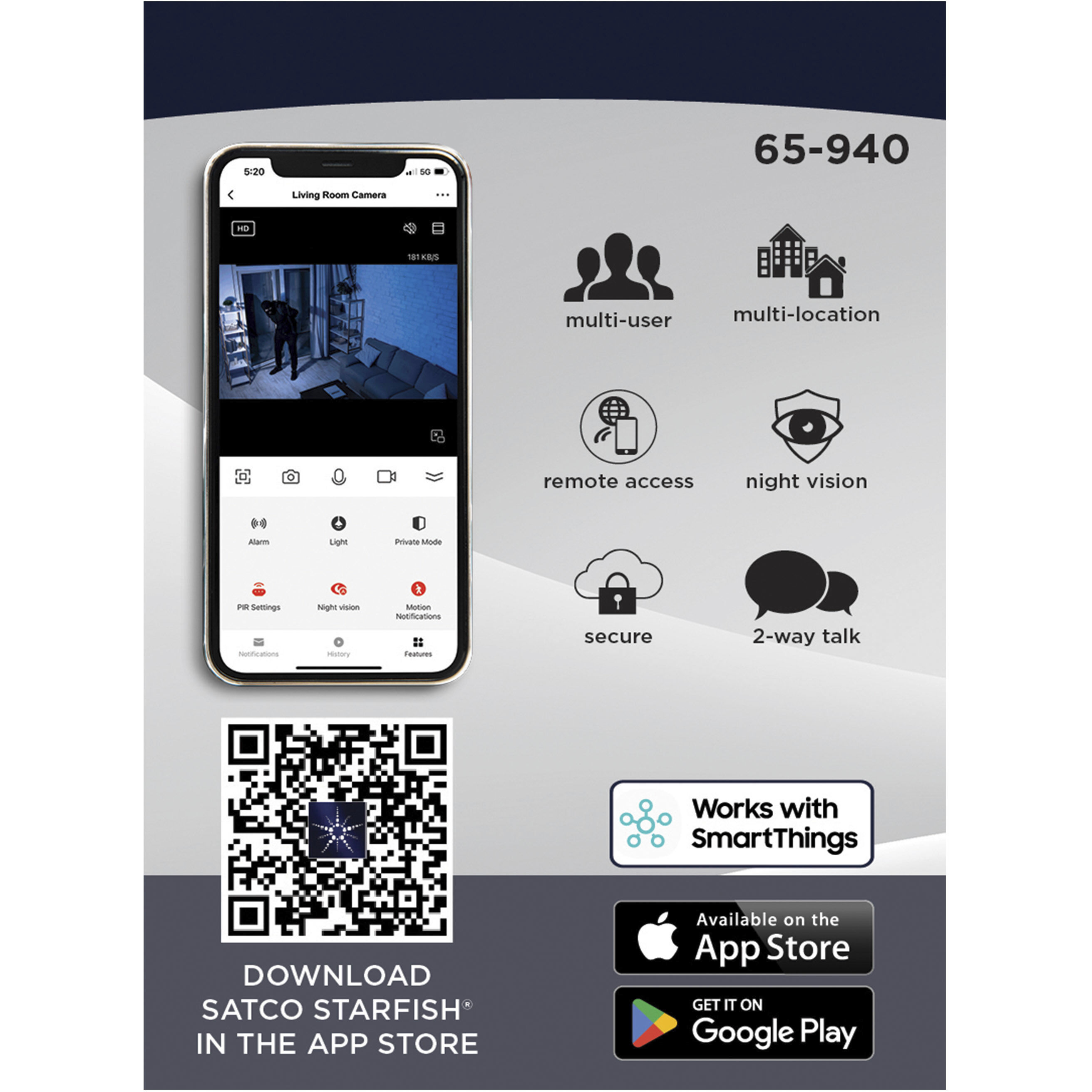 Brentwood White ADA Indoor Security Light Wall Light