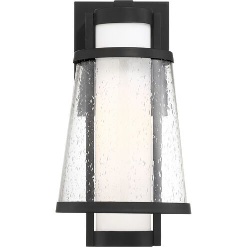 Anau 1 Light 13 inch Matte Black and Glass Outdoor Wall Lantern, Small