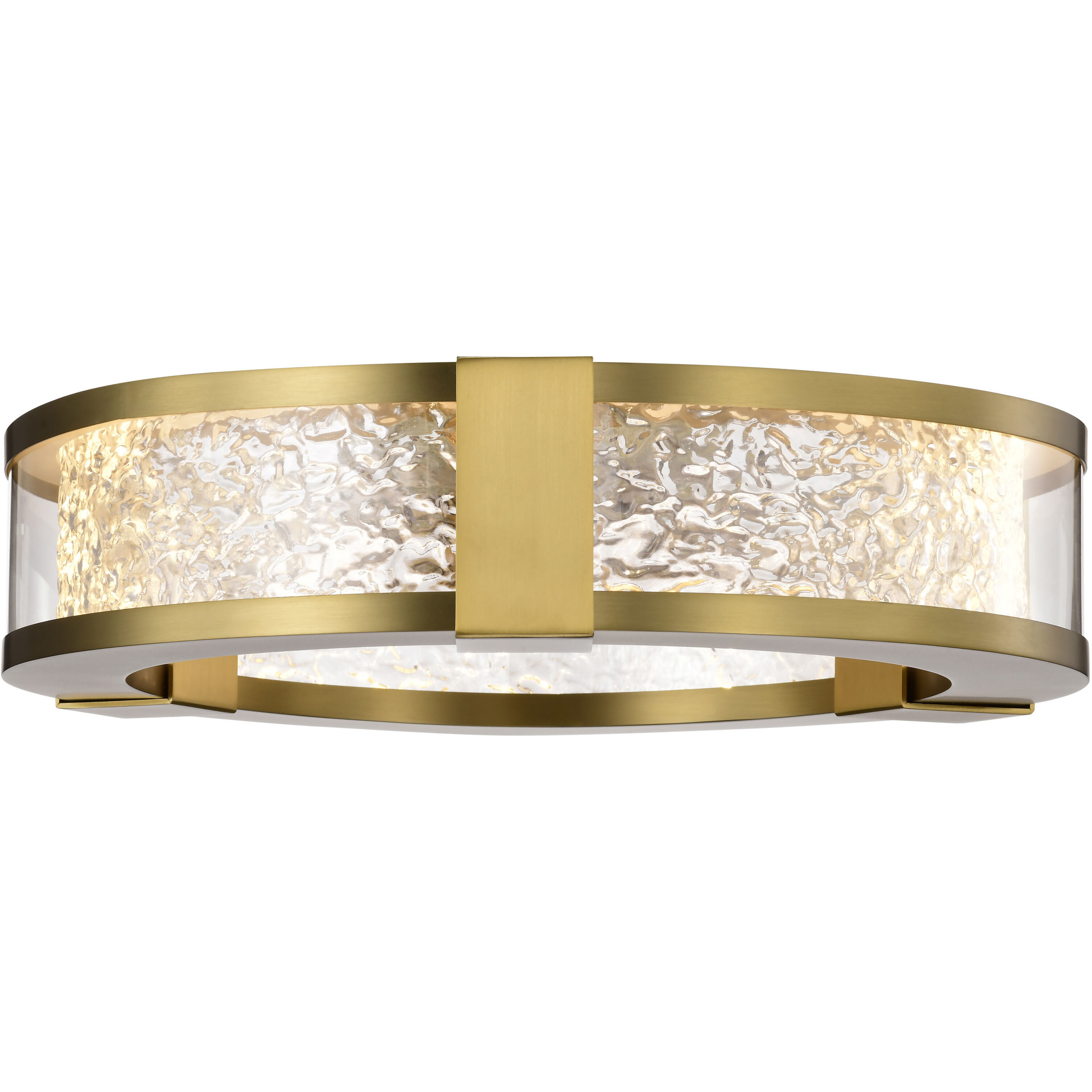 Darrow LED 13.25 inch Vintage Brass Flush Mount Ceiling Light