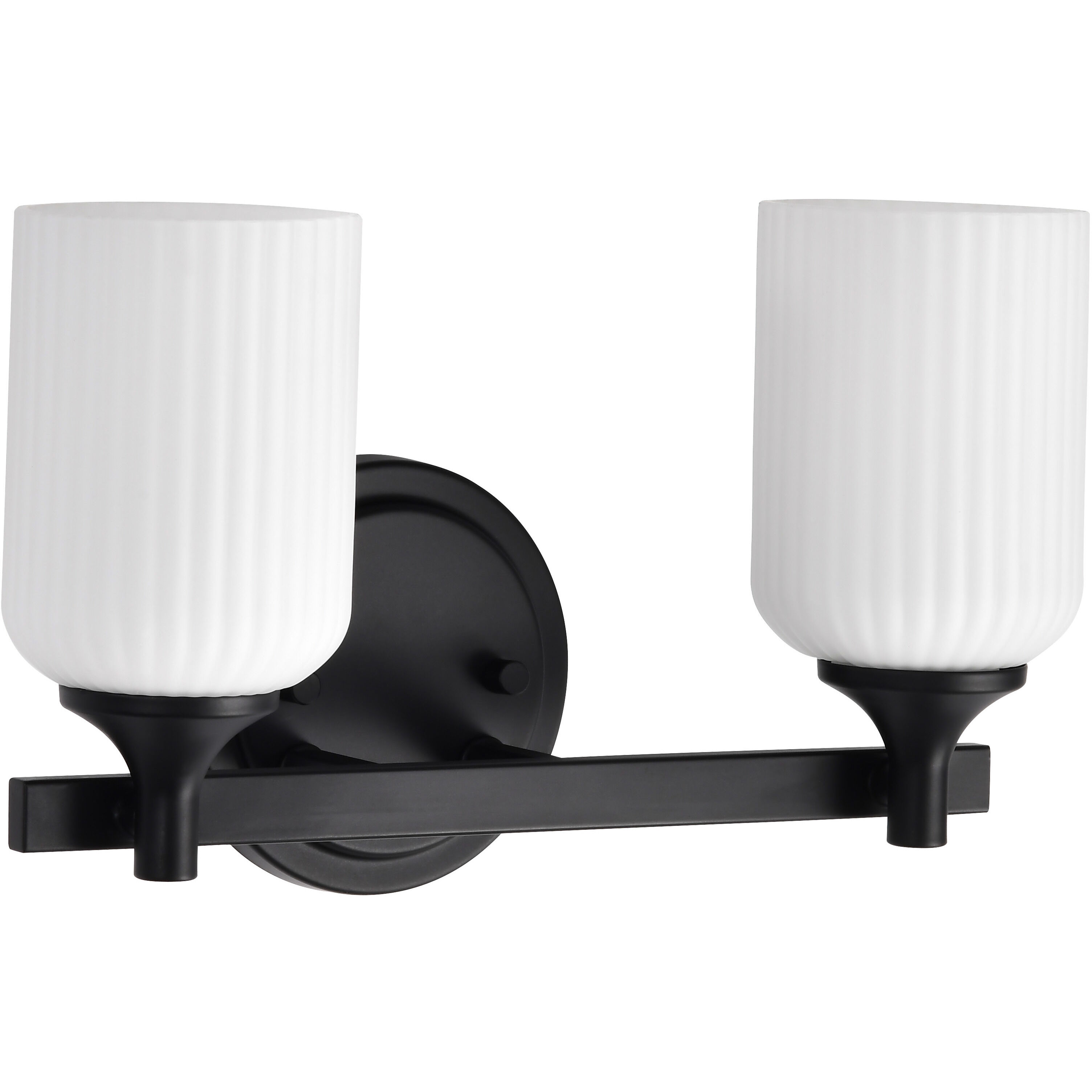 Solara 13.38 inch Matte Black Vanity Wall Light