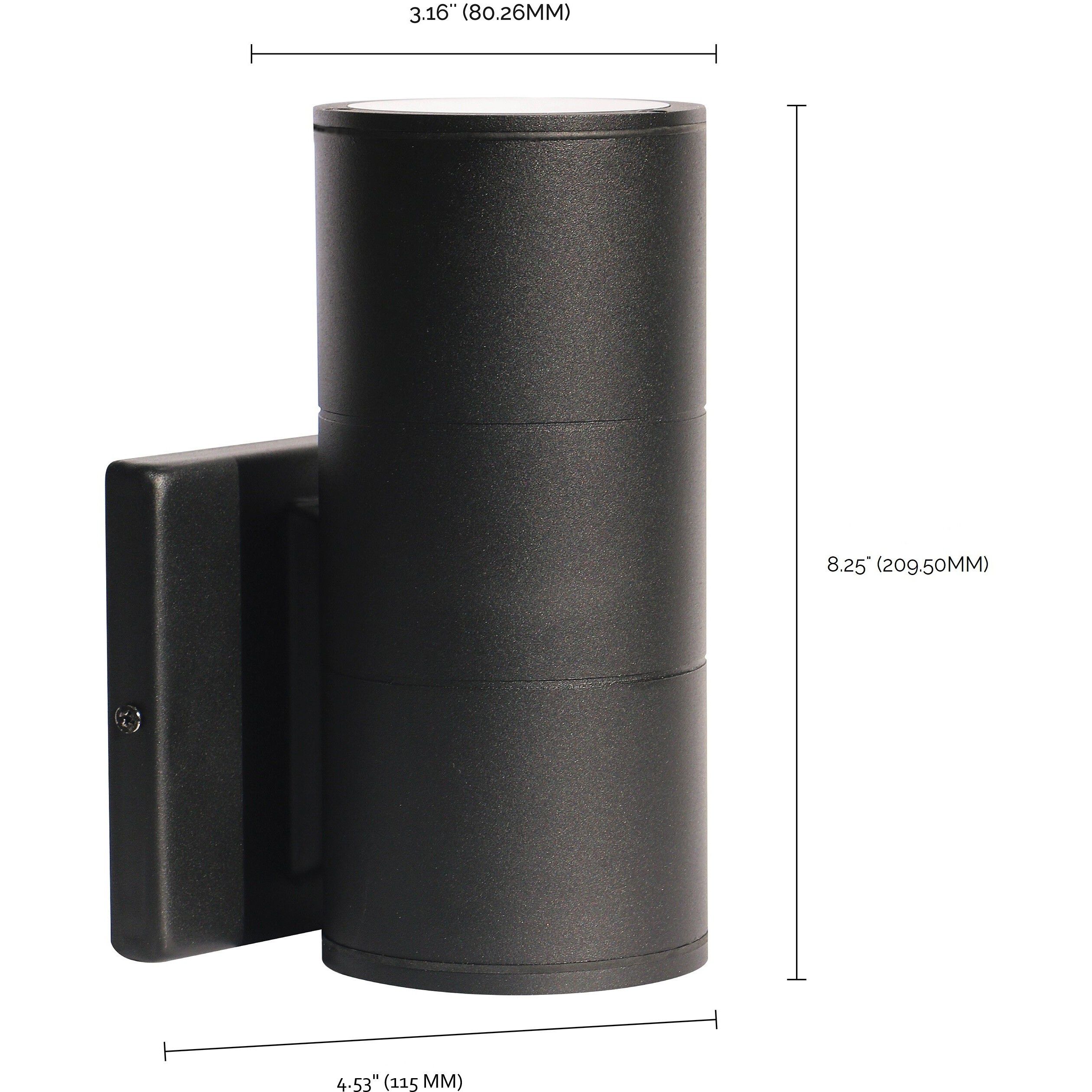 Brentwood LED 8 inch Black Outdoor Wall Sconce, Large