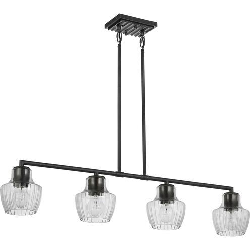 Destin 4 Light 5.5 inch Black with Silver Accents Pendant Ceiling Light