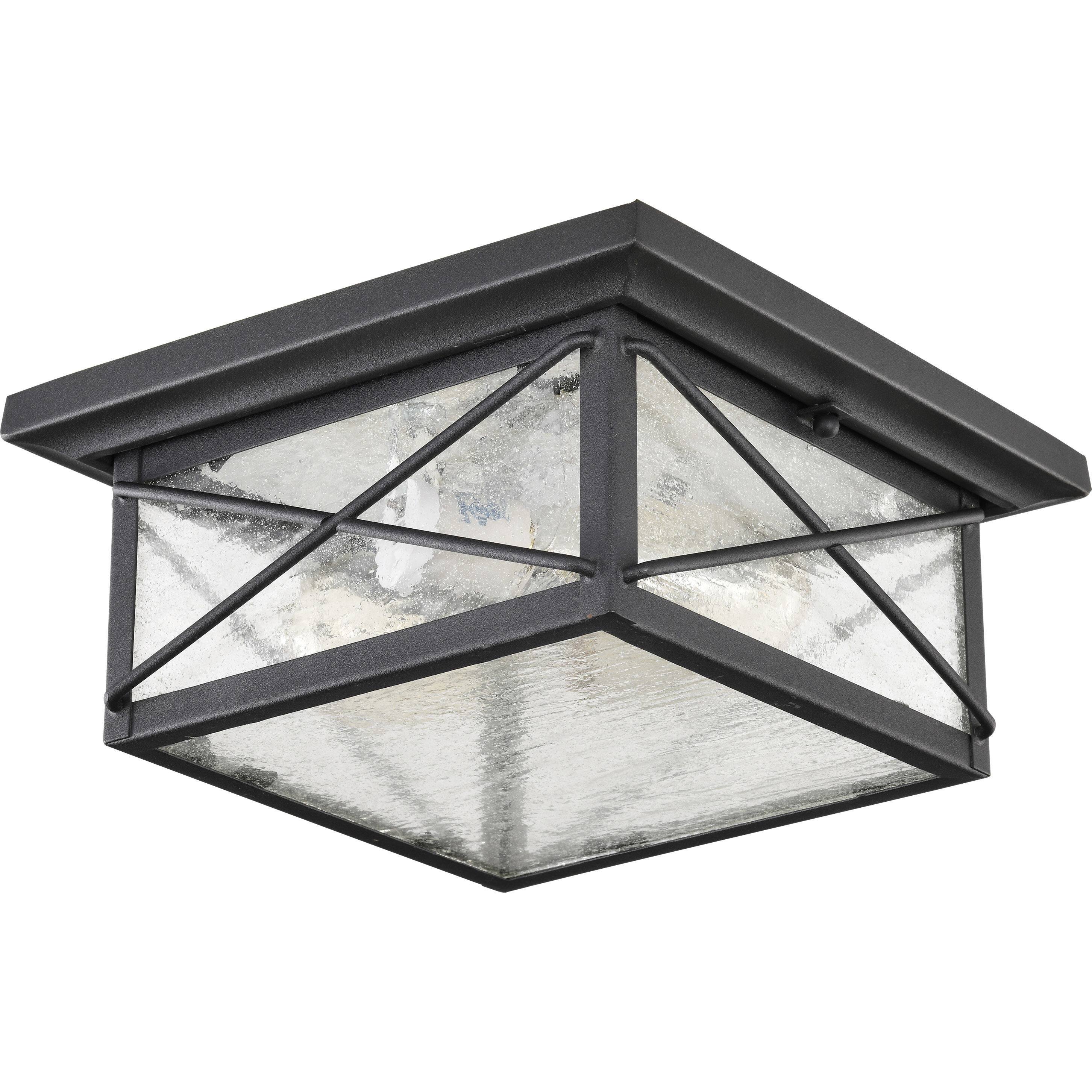 Wingate 2 Light 11 inch Textured Black Outdoor Flush Mount