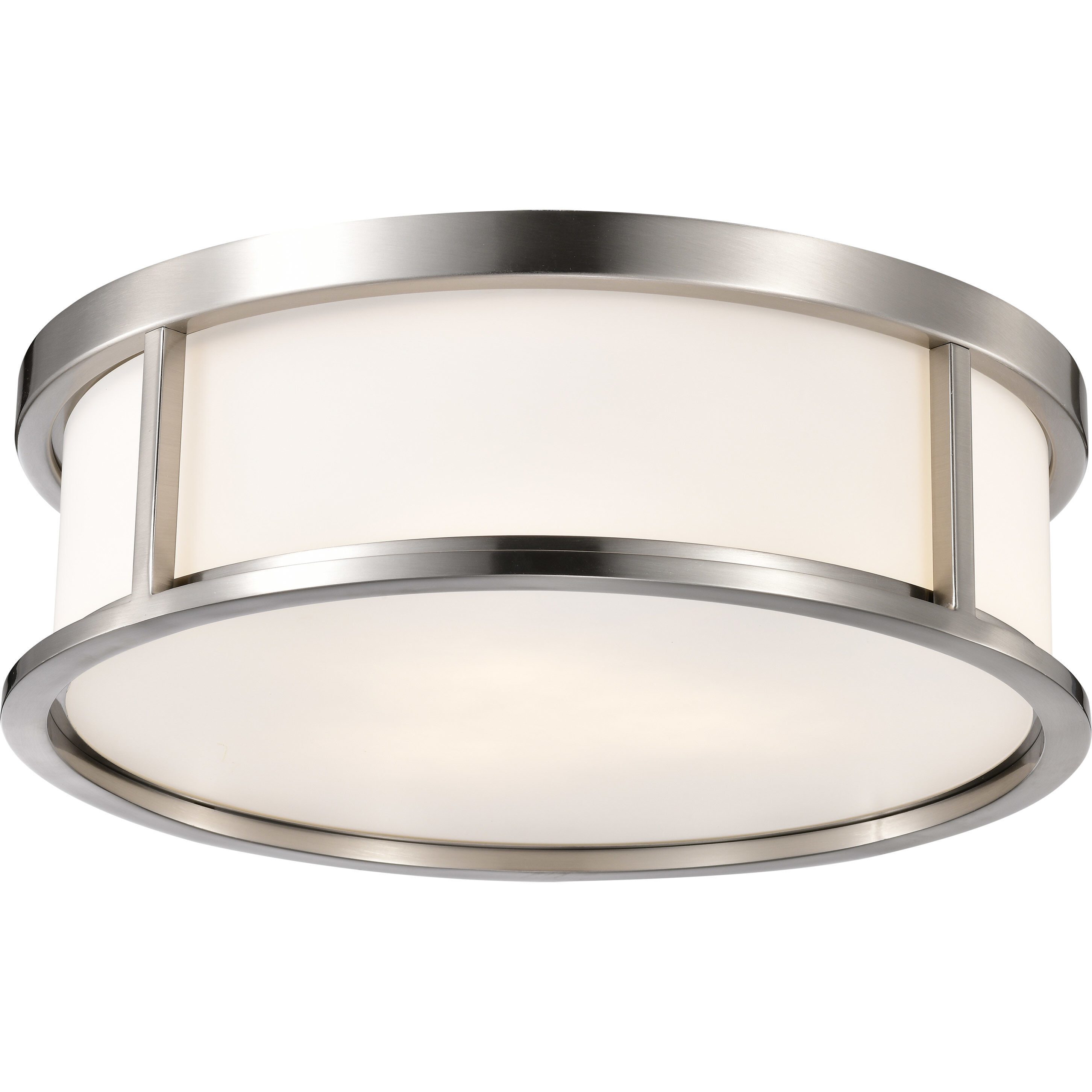 Odeon 3 Light 17 inch Brushed Nickel Flush Mount Ceiling Light