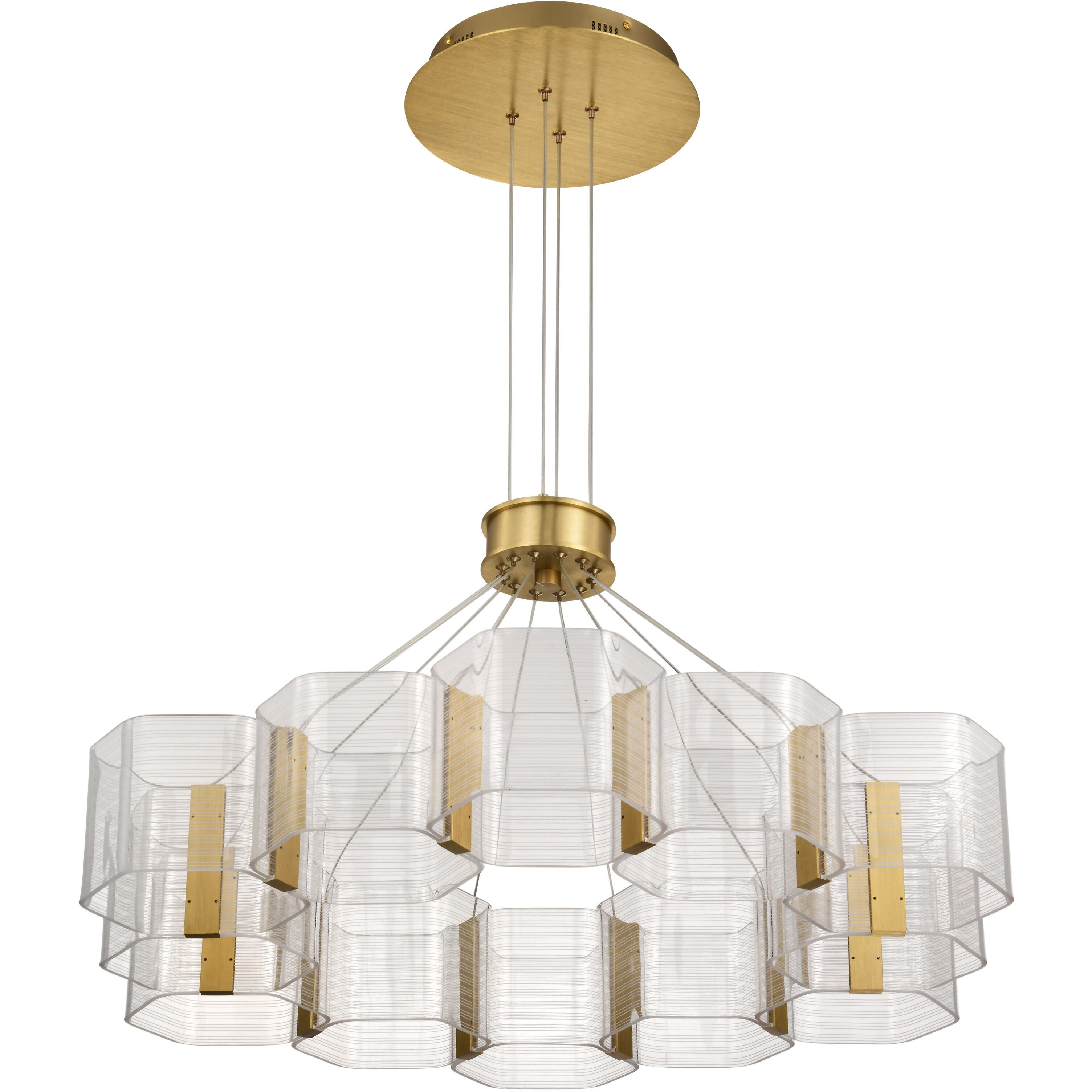 Kenzo LED 34.25 inch Polished Anodized Bronze Chandelier Ceiling Light