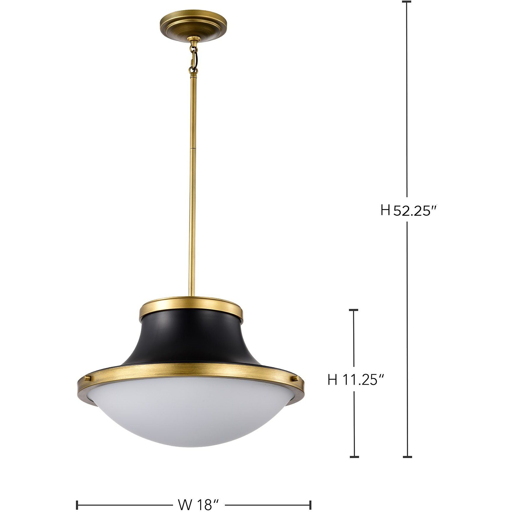 Lafayette 1 Light 18 inch Matte Black Pendant Ceiling Light