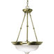 Signature 3 Light 15 inch Antique Brass Pendant Ceiling Light