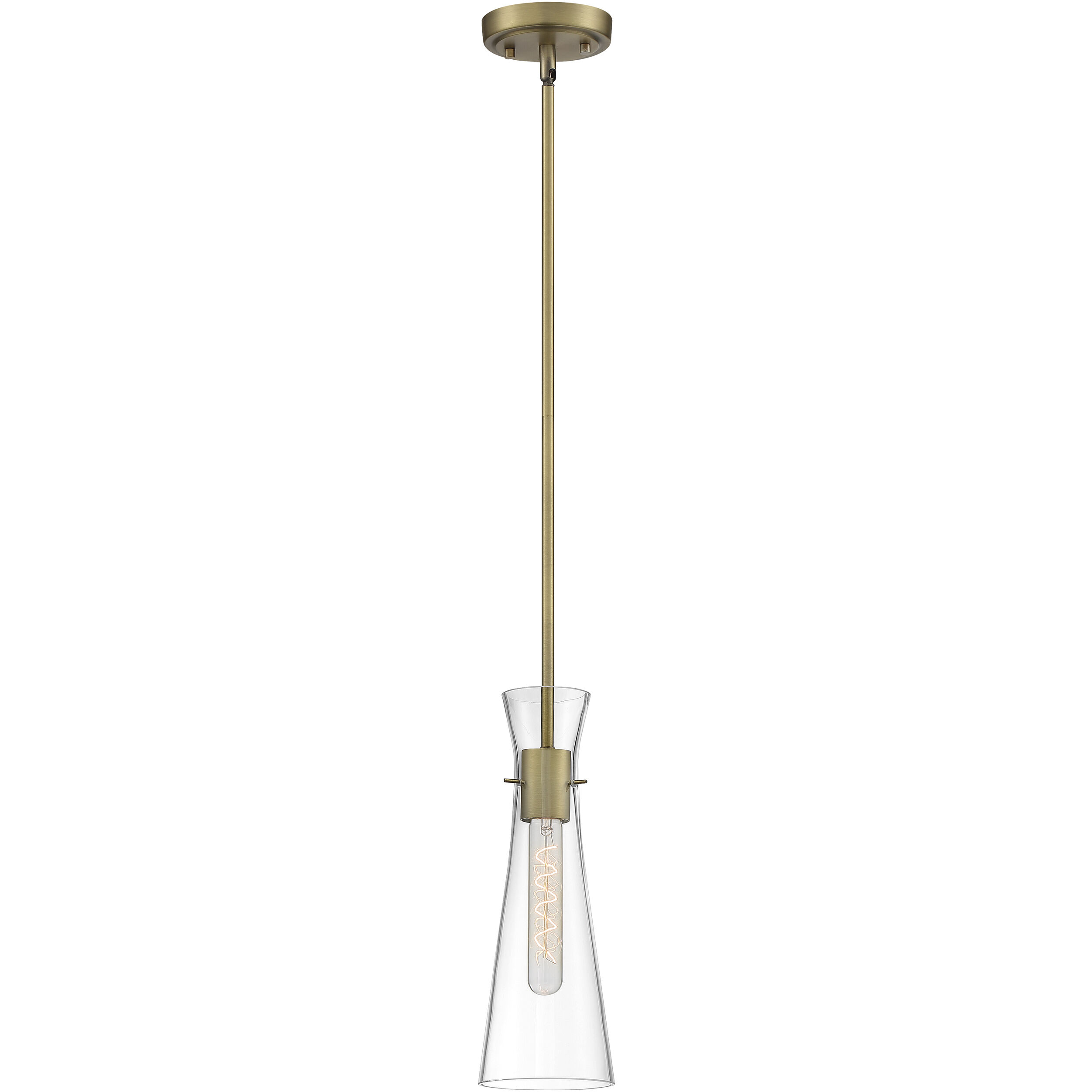 Bahari 1 Light 4 inch Vintage Brass Pendant Ceiling Light