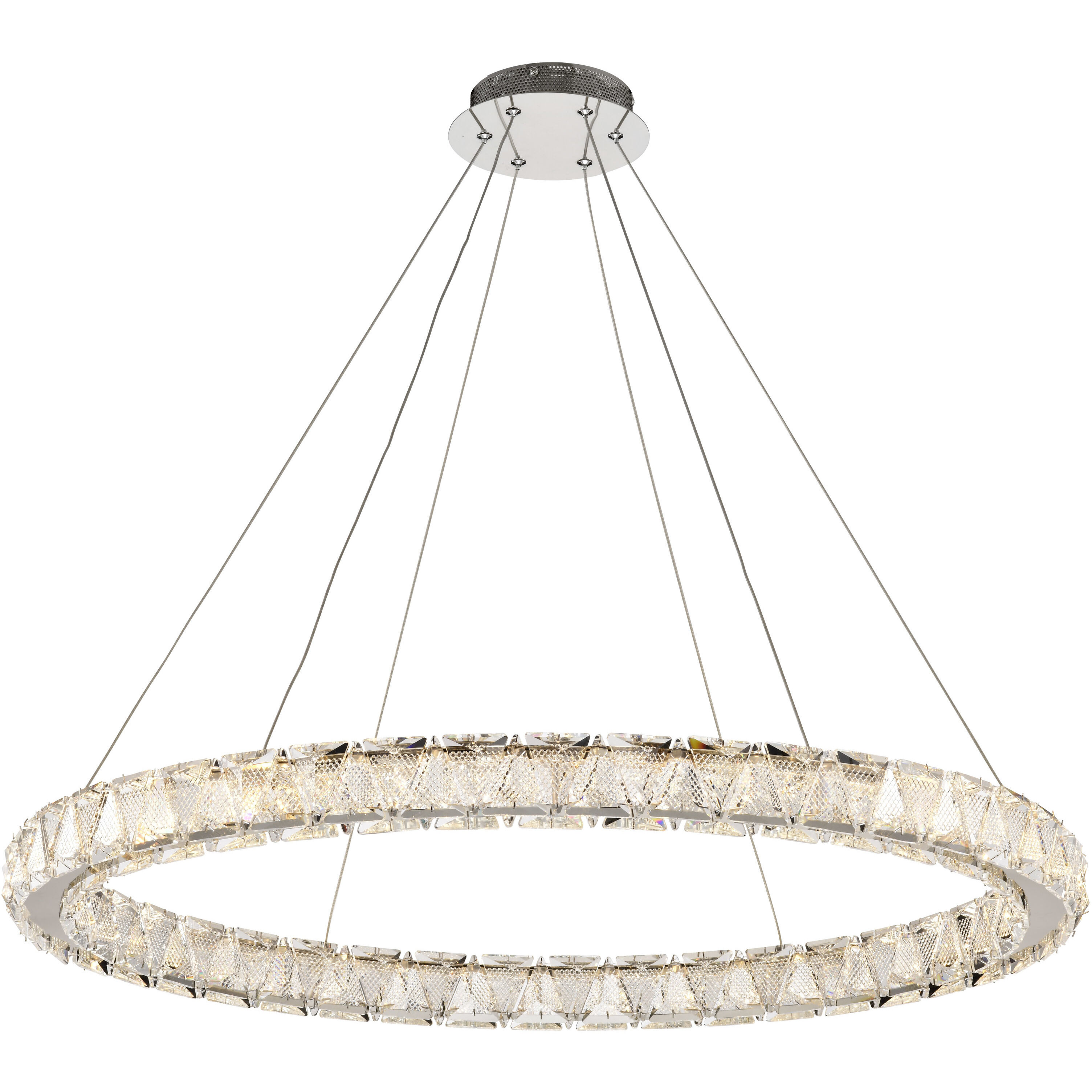 Asher LED 35.5 inch Polished Nickel Pendant Ceiling Light