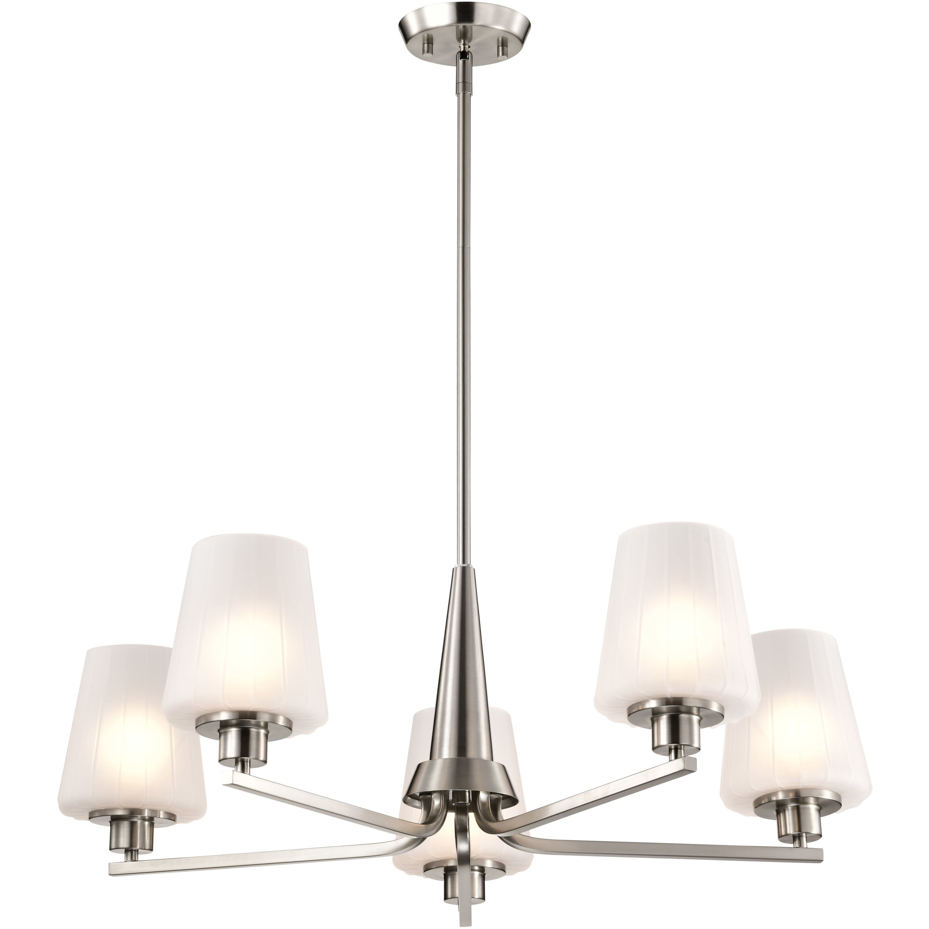 Lune 30 inch Brushed Nickel Chandelier Ceiling Light