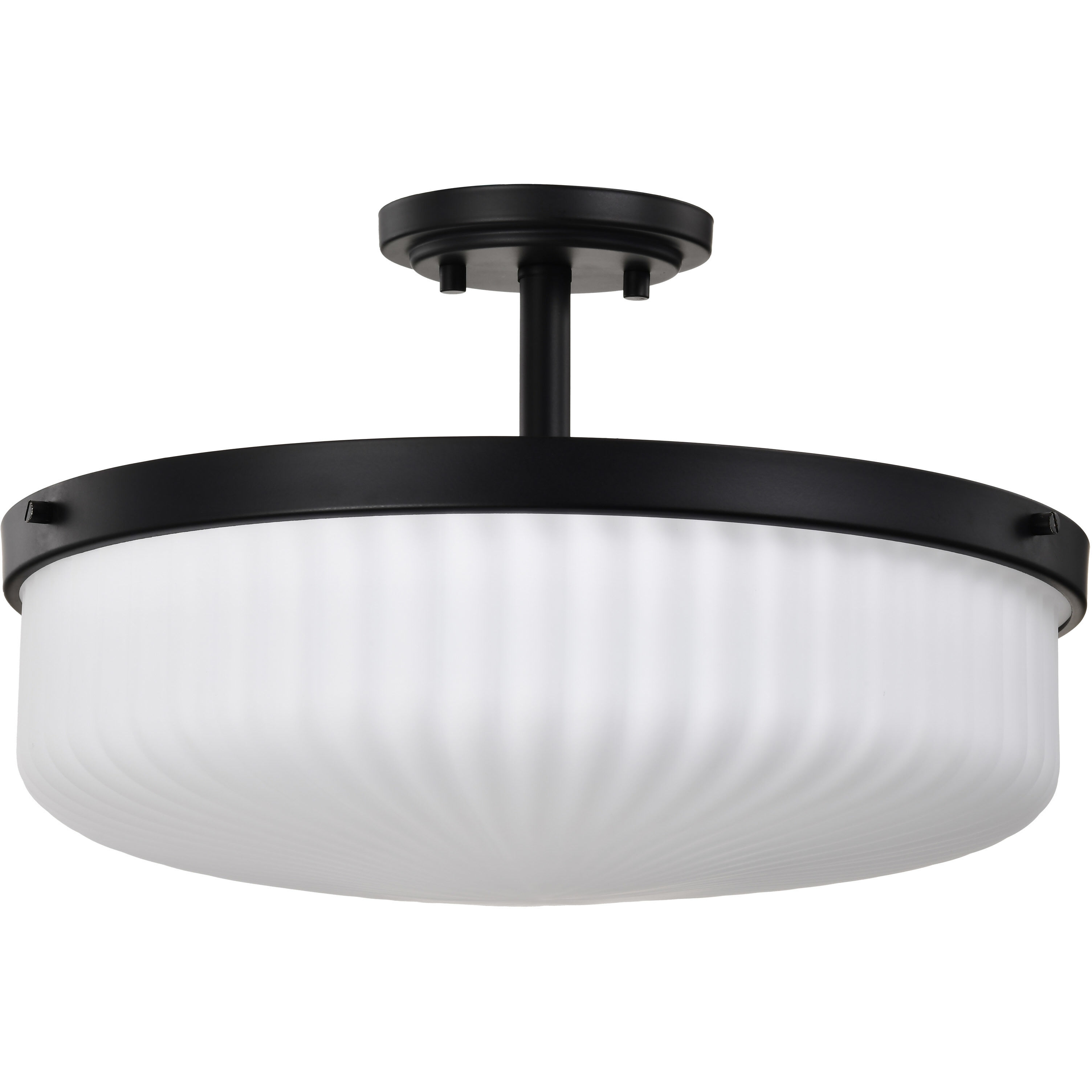 Solara 16.6 inch Matte Black Semi Flush Mount Ceiling Light
