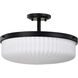 Solara 16.6 inch Matte Black Semi Flush Mount Ceiling Light