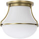 Valdora 1 Light 10.38 inch Natural Brass Flush Mount Ceiling Light