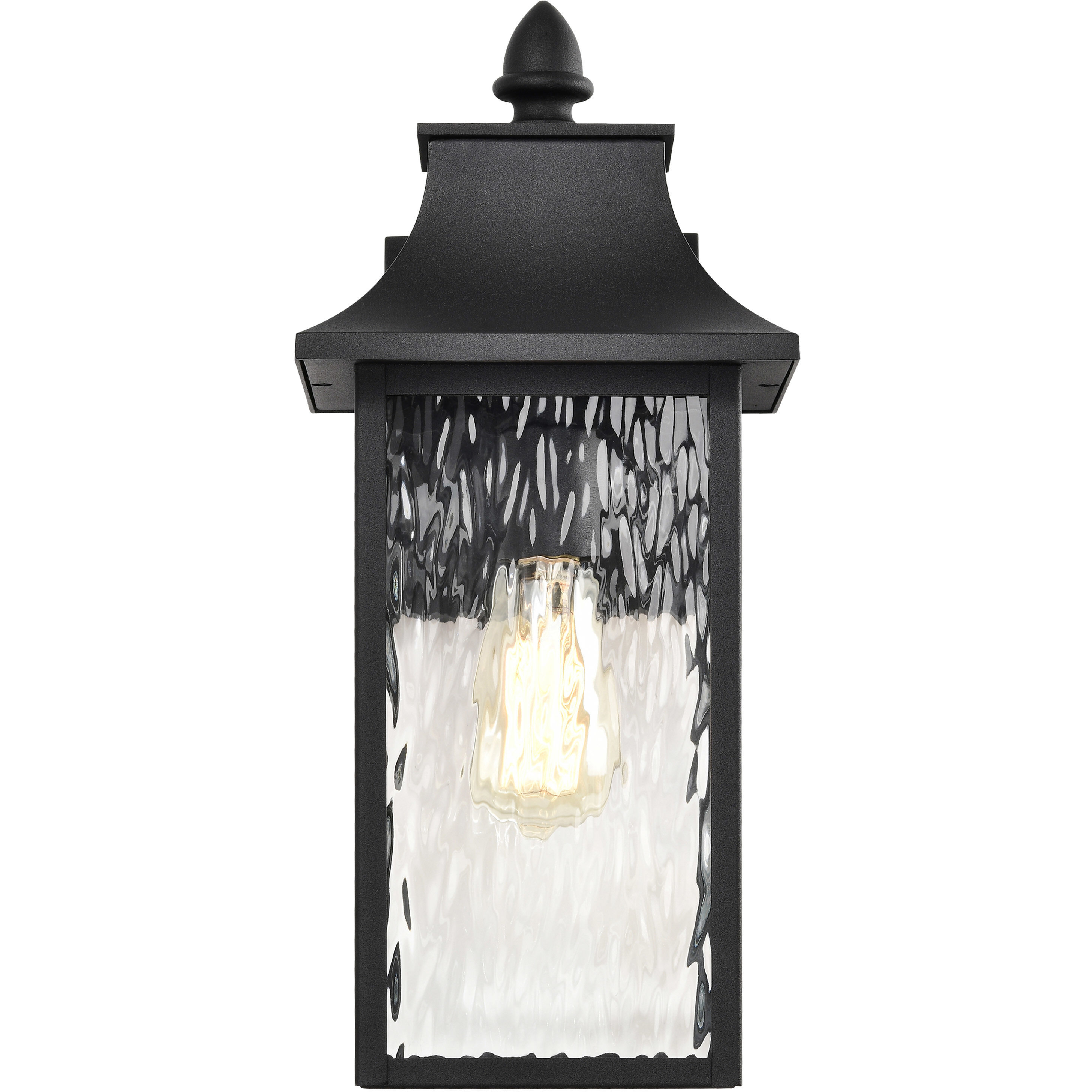 Austen 17 inch Matte Black Outdoor Wall Lantern, Large