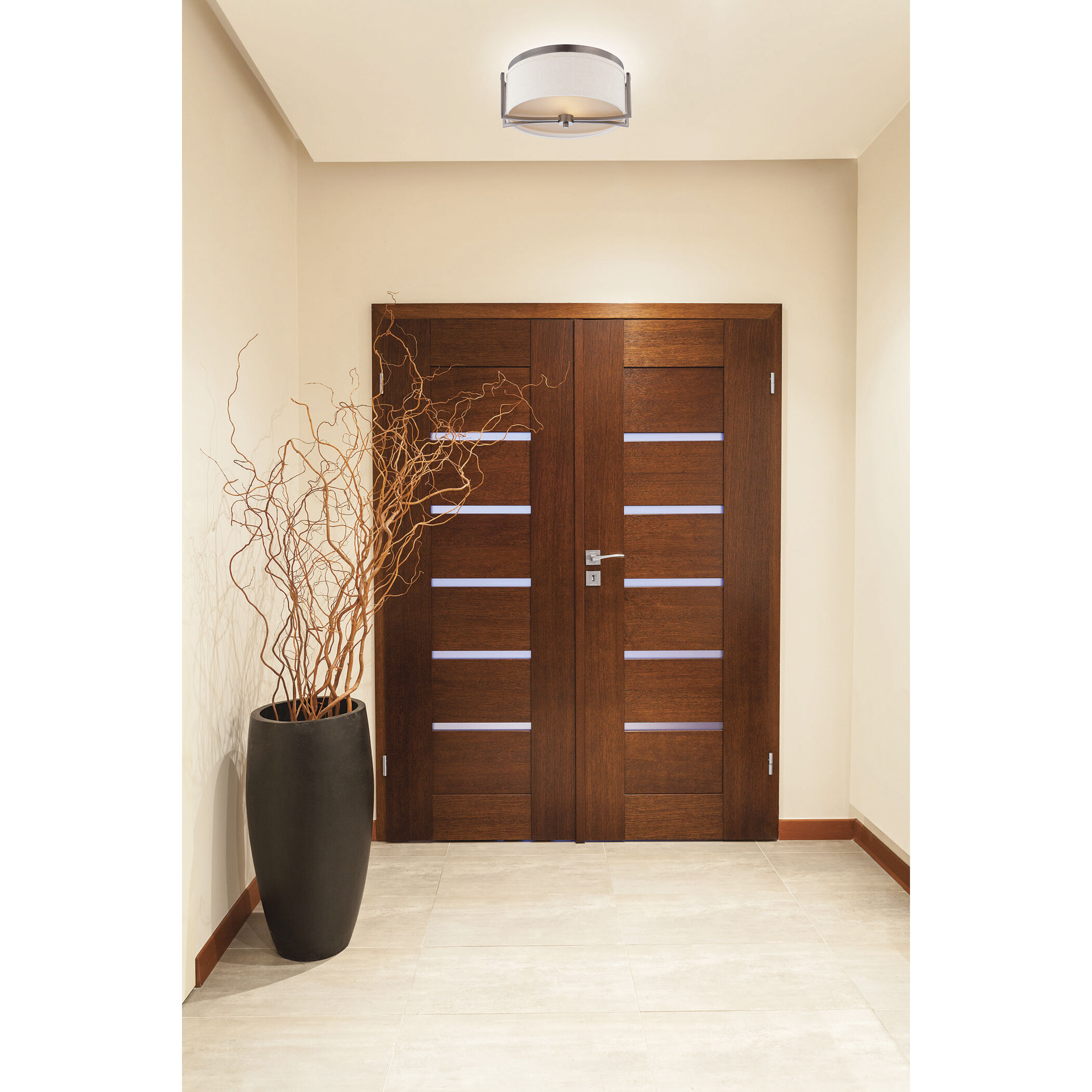 Gemini 2 Light 14.75 inch Hazel Bronze Flush Mount Ceiling Light