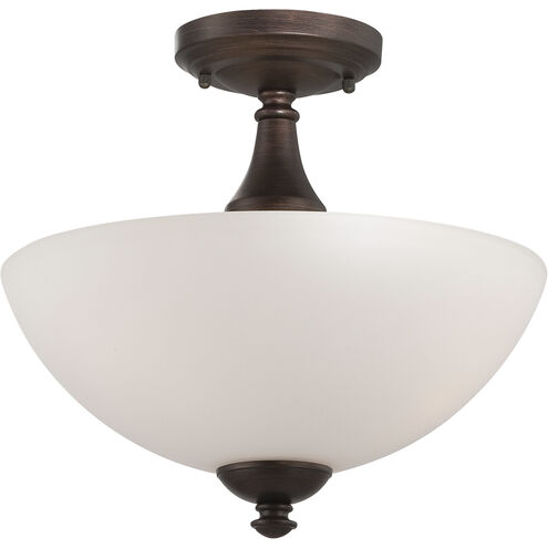 Patton 3 Light 13 inch Prairie Bronze Semi Flush Mount Ceiling Light