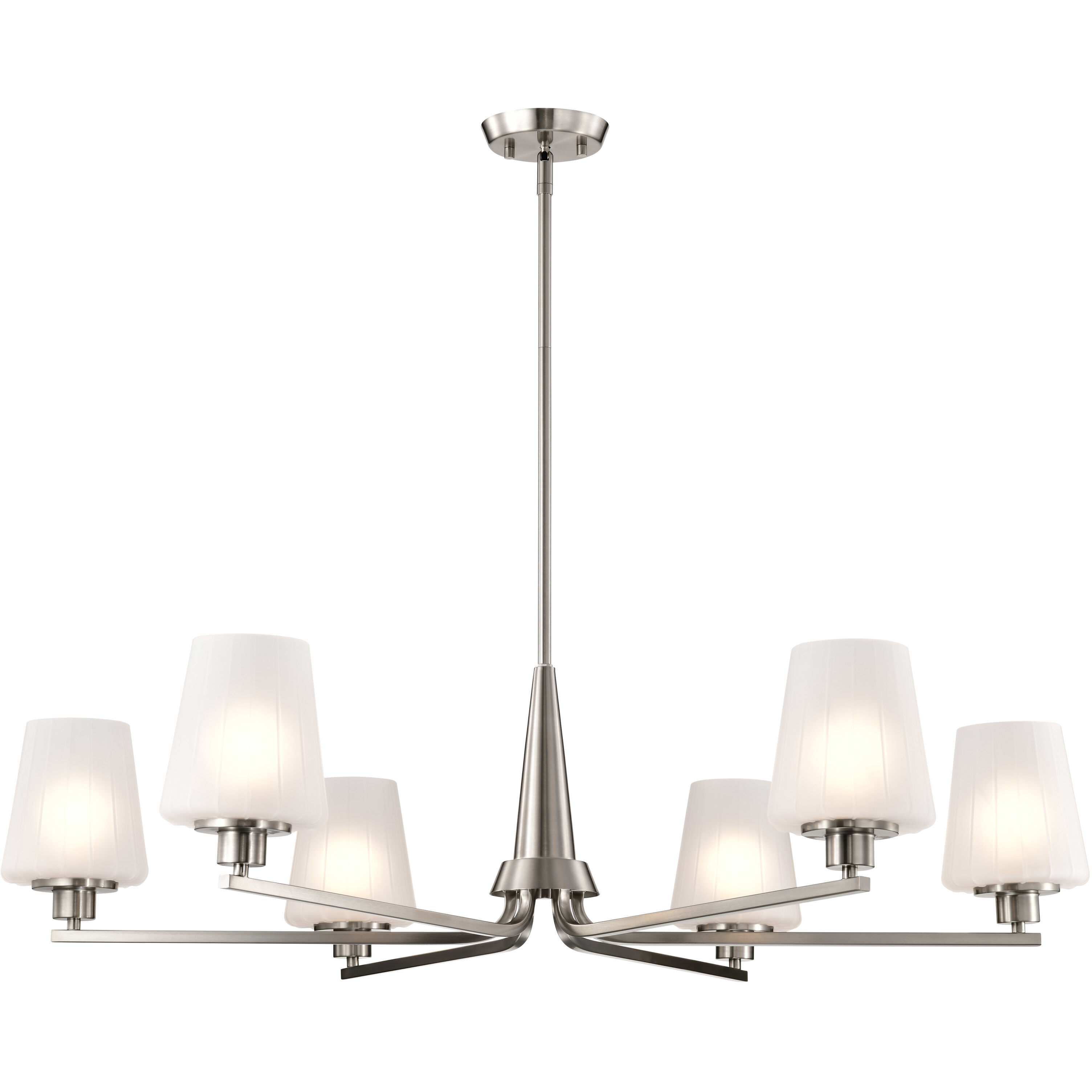 Lune 40 inch Brushed Nickel Chandelier Ceiling Light