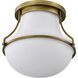 Valdora 1 Light 14 inch Natural Brass Flush Mount Ceiling Light