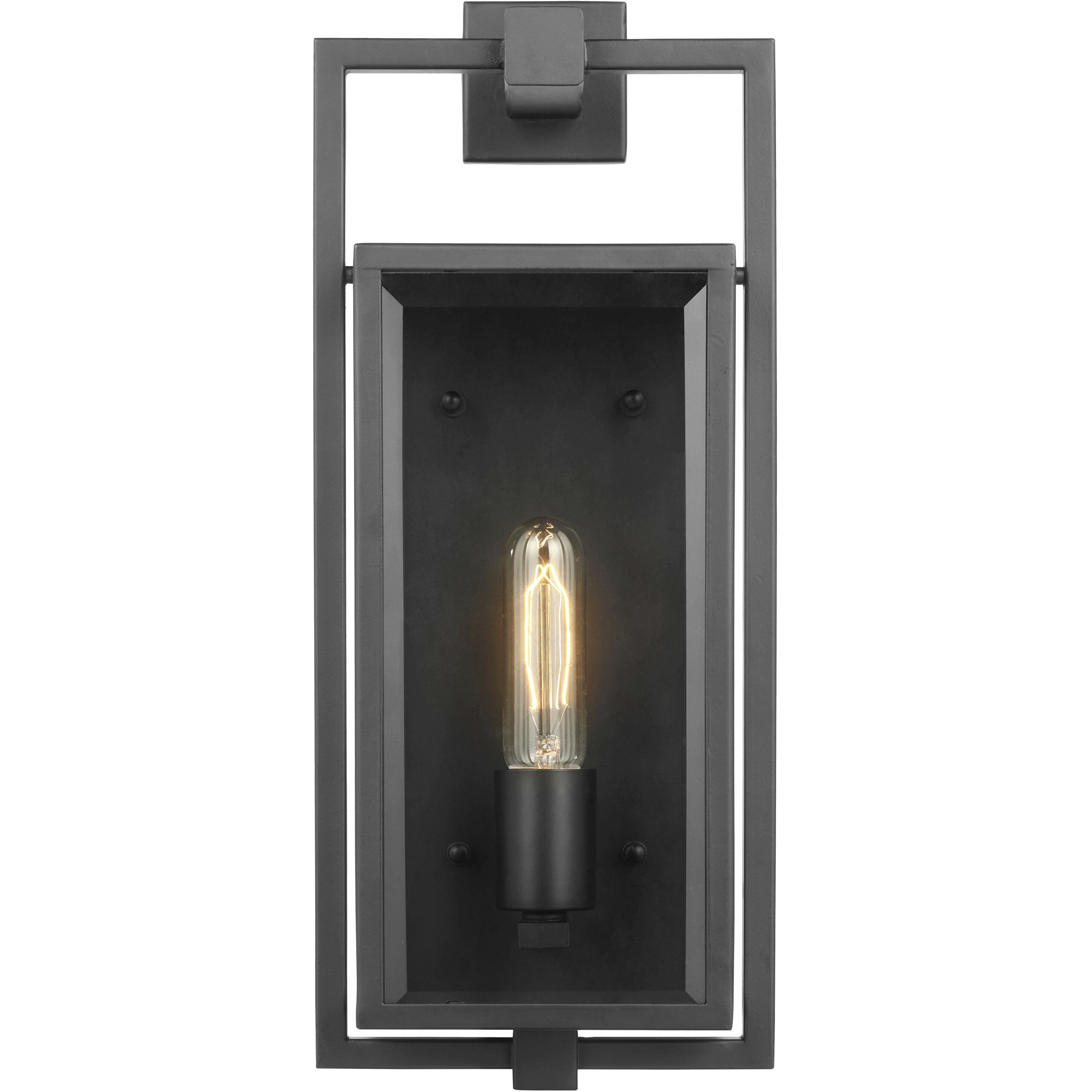 Exhibit 1 Light 17 inch Matte Black Outdoor Wall Sconce